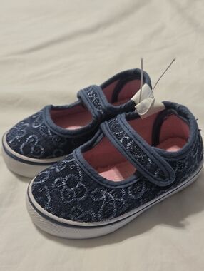 US Sports Navy Floral Mary Jane Sneakers